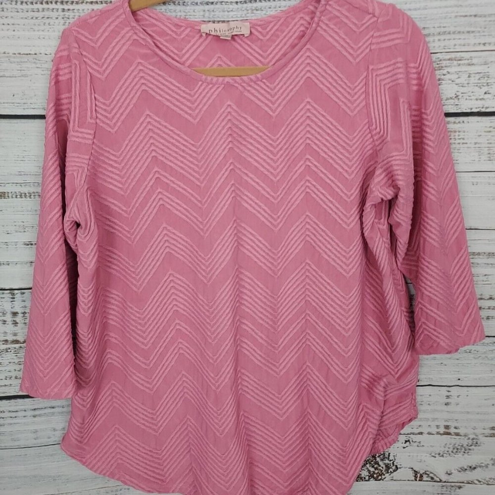 New Philosophy Woman Pink Chevron Top 2X